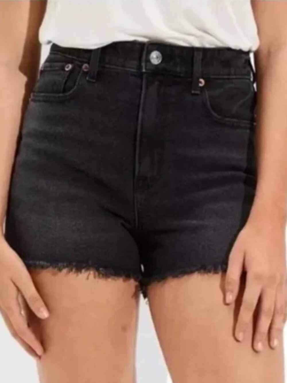 American Eagle Highest Rise 90's Boyfriend Shorts - Size 0 - Washed Black